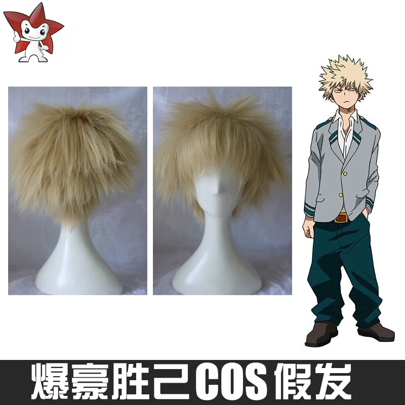 

Anime My Hero Academia Boku no Hiro Akademia Shoto Todoroki White And Red Cosplay Bakugou Katsuki Midoriya Izuku Wig+Wig Cap