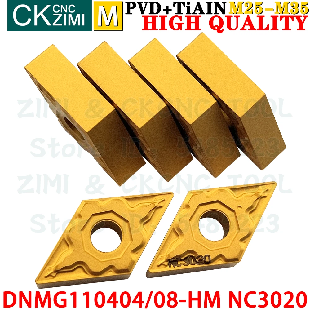 

DNMG110404-HM NC3020 DNMG110408-HM NC3020 Carbide Inserts External Turning Inserts Tools DNMG Indexable Metal Lathe Cutting Tool