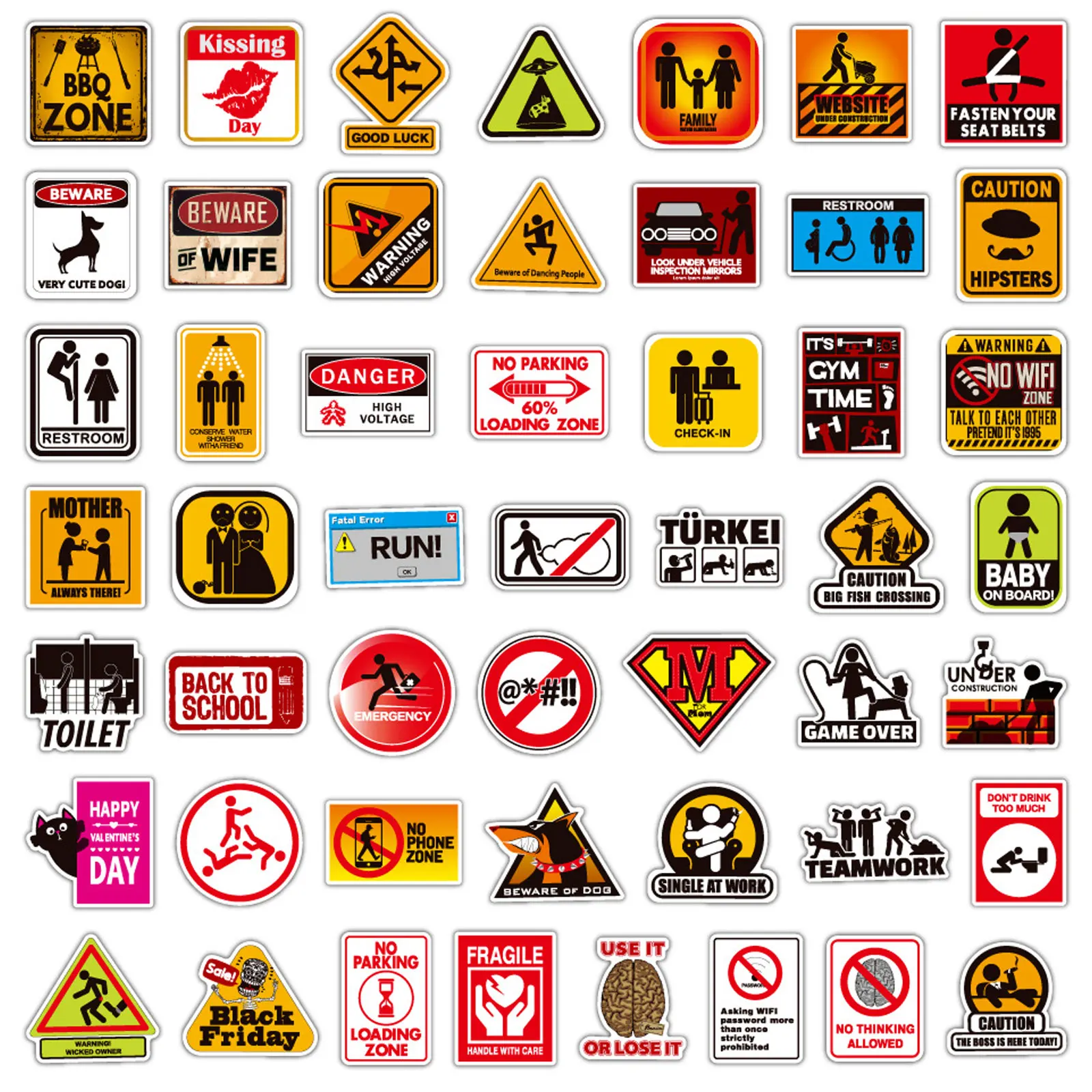 100 Шт Предупреждающих надписей с граффити-наклейками для багажных шлемов