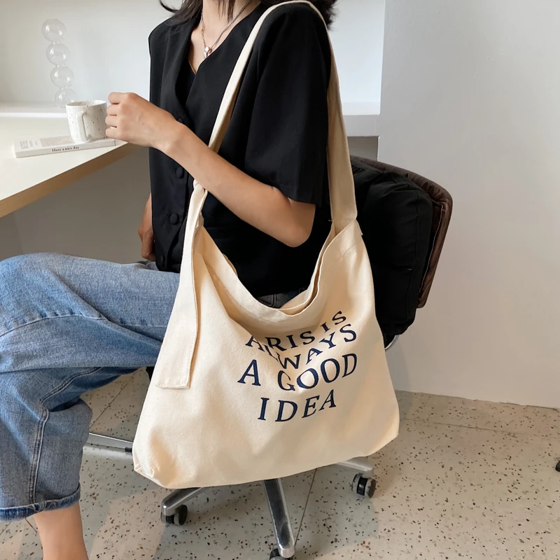 

2022 New Large-Capacity Lazy Letter Printing Brand All-Match Western-Style High-Quality Texture Women Shoulder Crossbody Handbag
