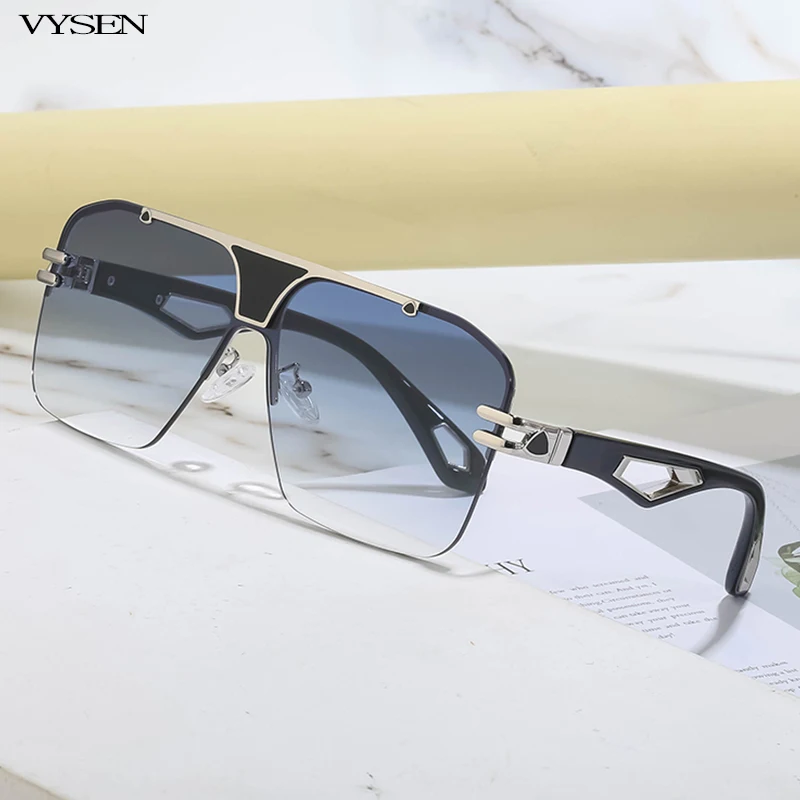 

Luxury Oversized Square Sunglasses For Men 2022 Fashion Brand Designer Rimless Sun Glasses Women Trend Retro Eyeglasses UV400