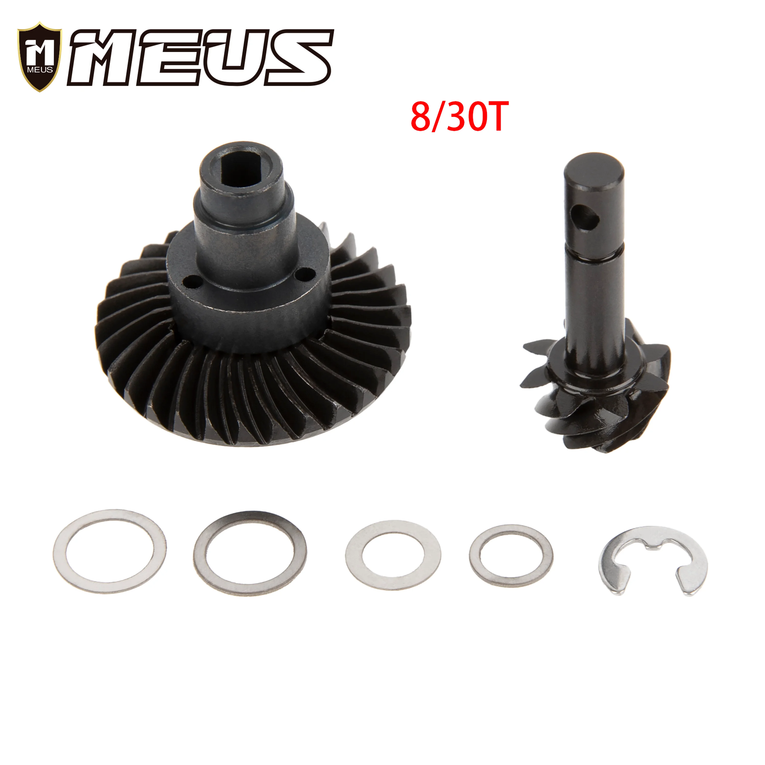 

MEUS 8T 30T Steel Spiral Bevel Gear Front Rear Axle Gears for SCX10 II 90046 90047 AR44 AR45