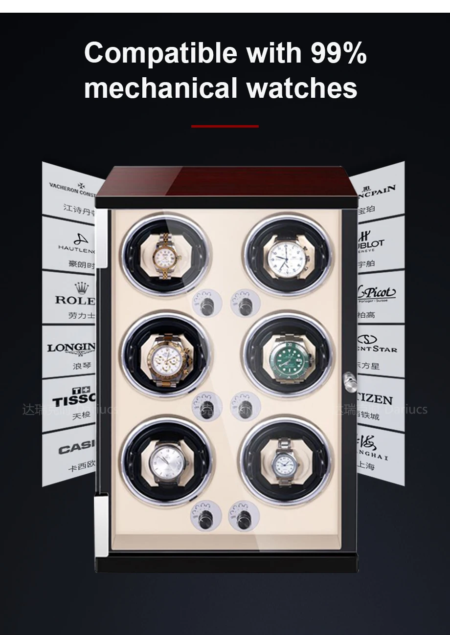 Automatic Watch Winder Box Uhrenbeweger Mechanical Display 1/2/4/6 Slots Male watch Automatic