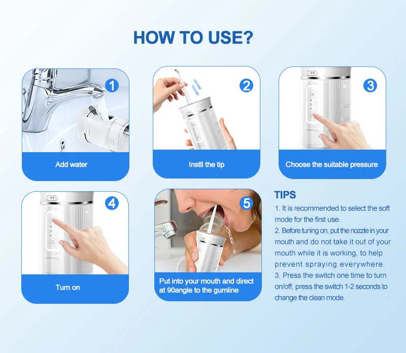 Видимый ирригатор для полости рта портативный инструмент чистки зубов зарядка
