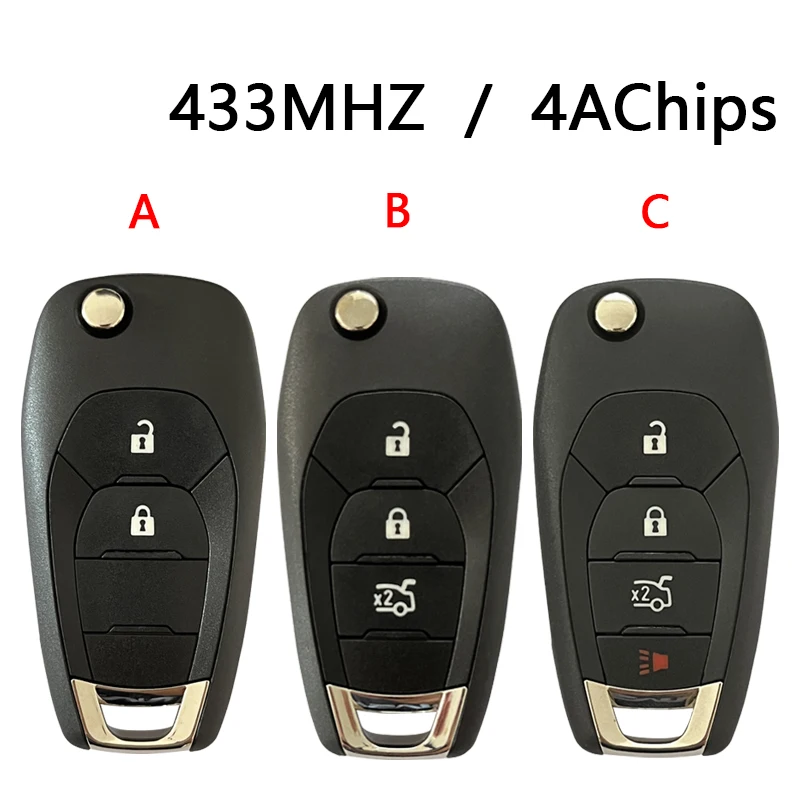 CN014100 chiave Filp Aftermarket adatta per Chevrolet Cruz 2015 Trax Sonic Spark 2021 chiave telecomando per auto 433.92FSK 4A chip