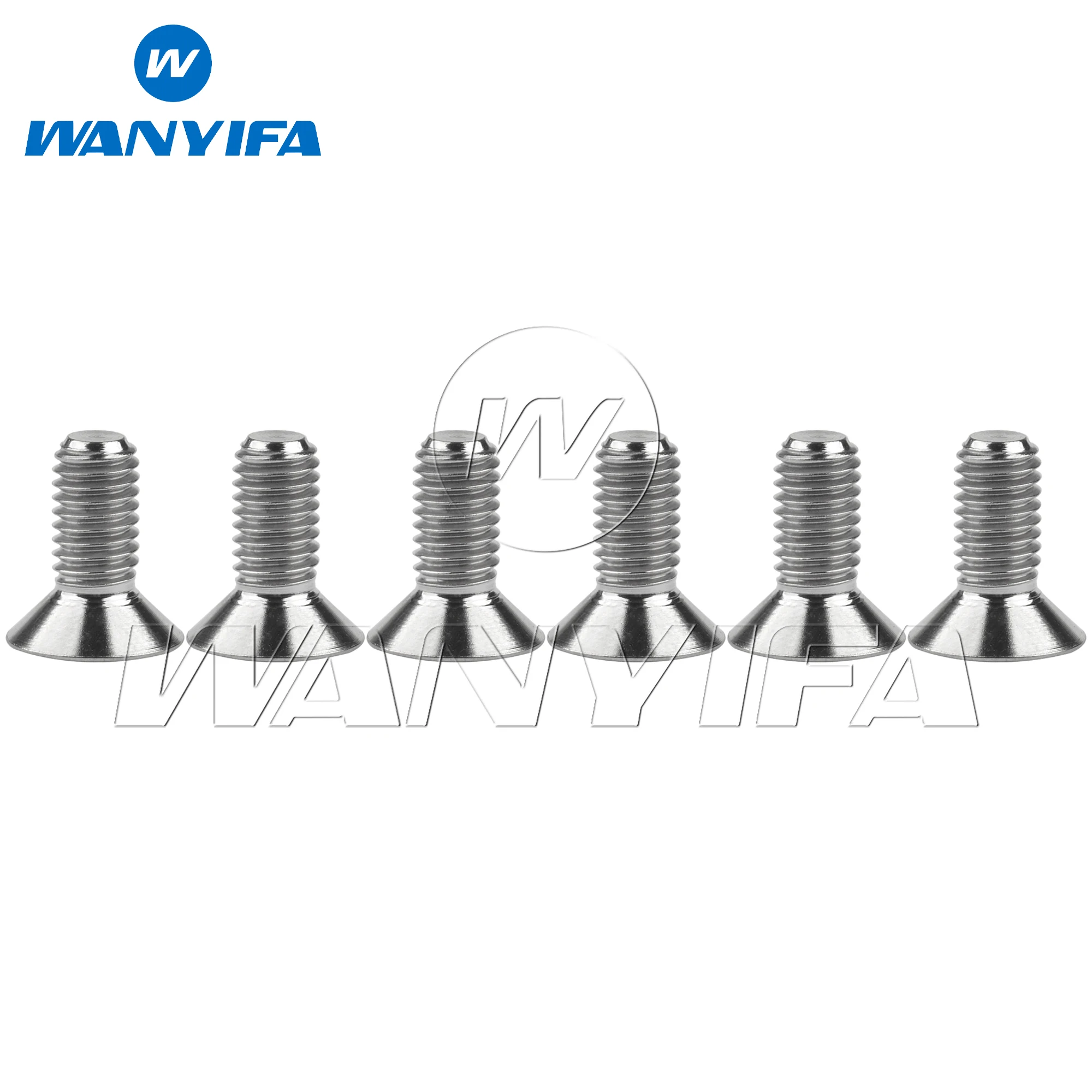 Фото Титановые болты Wanyifa, 6 шт., M5x10, 12, 15, 20, 25, 30 мм, DIN7991, винты с потайной головкой и шестигранной головкой из титанового сплава TC4 Gr5 №3