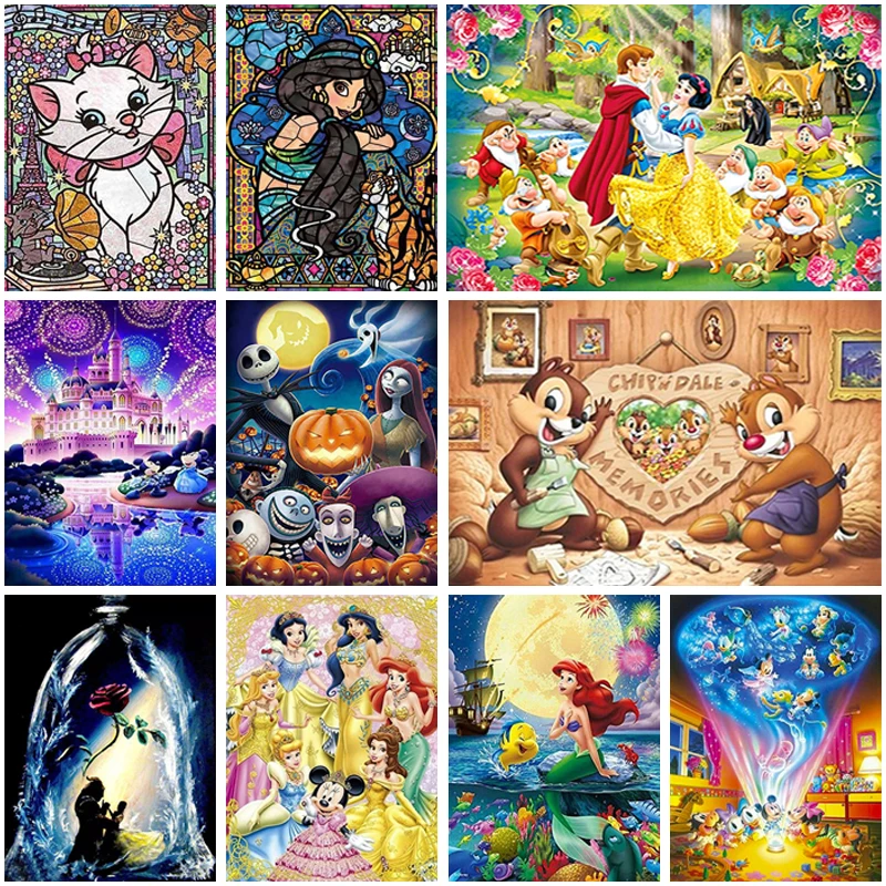 

Алмазная 5D картина «сделай сам» из мультфильма «Дисней», мозаика с рисунком принцессы, полностью круглая, украшение для дома, подарок для де...