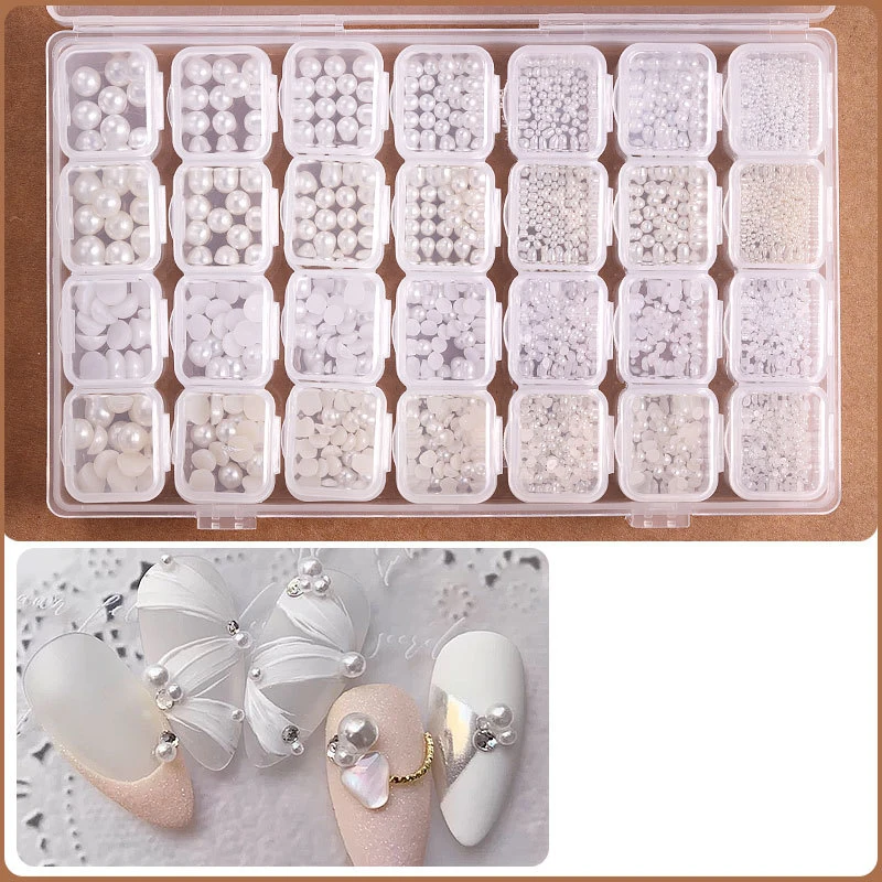 

28 Grid DIY Nail Accessories StorageBox Jewelry Box Rhinestone Crystal Bead Storage Box Container Display Box Category Organizer