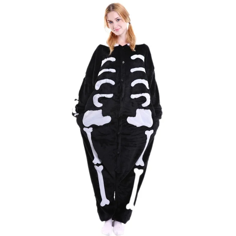 Family Kigurumi Pajamas Skeleton Onesie Cosplay Costume Pajamas For Kids and Adults