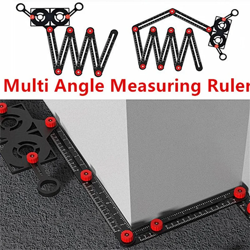

12/9/6 Fold Aluminium Alloy Angle Ruler Finder Measuring Ruler Perforated Mold Template Tool Locator Drill Guide Tile Hole