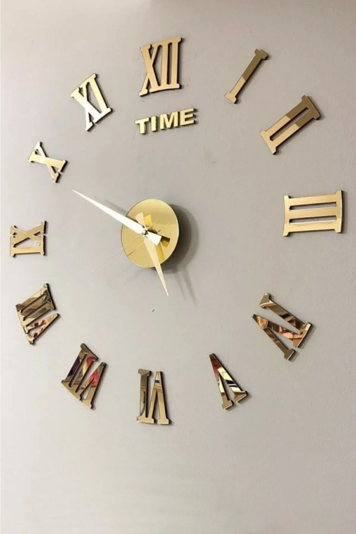 

Wall Decoration Time Collection 3D Roman Numeral Wall Clock Gold And Silver Color Options