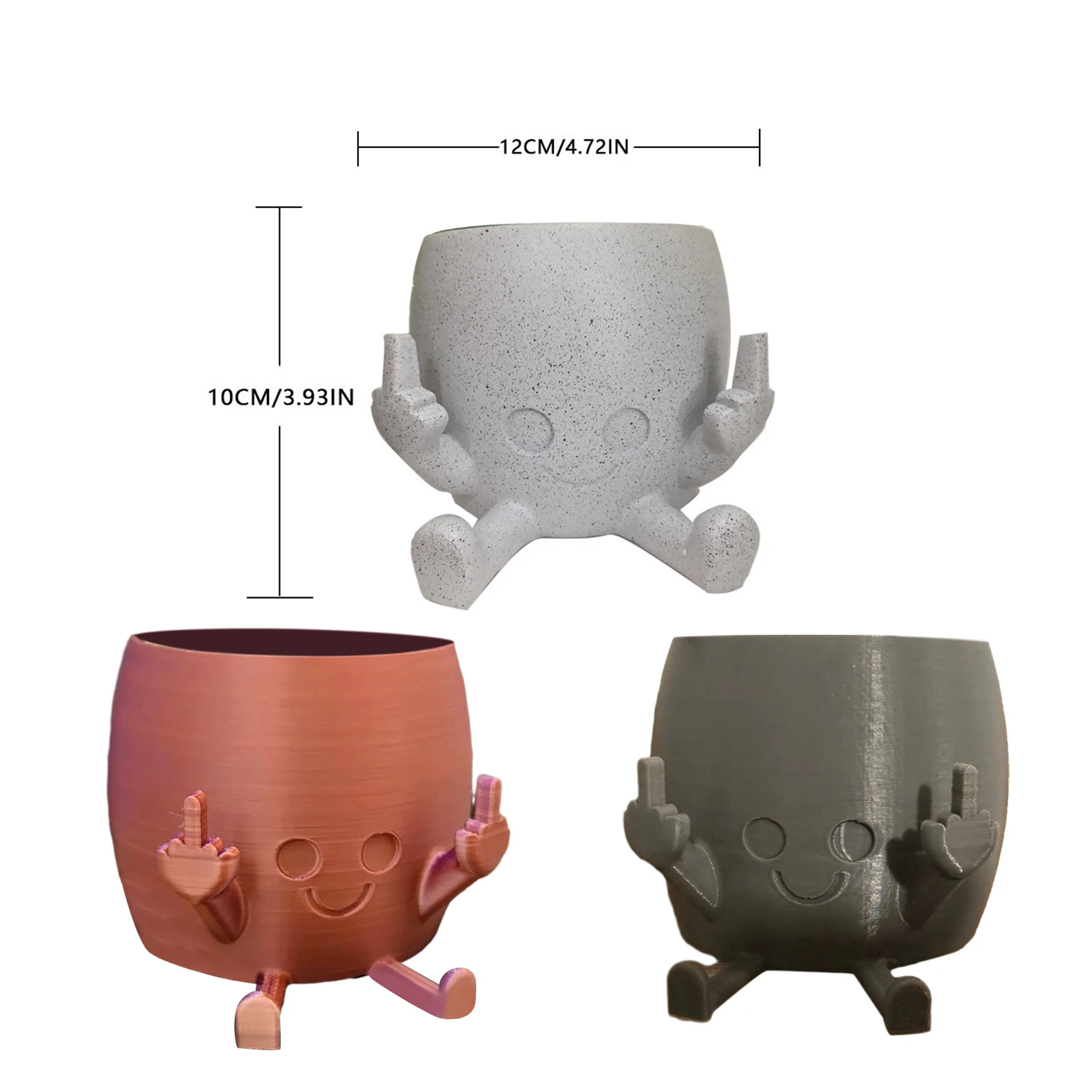 Очаровательный цветочный горшок для среднего пальца Кашпо суккулентов