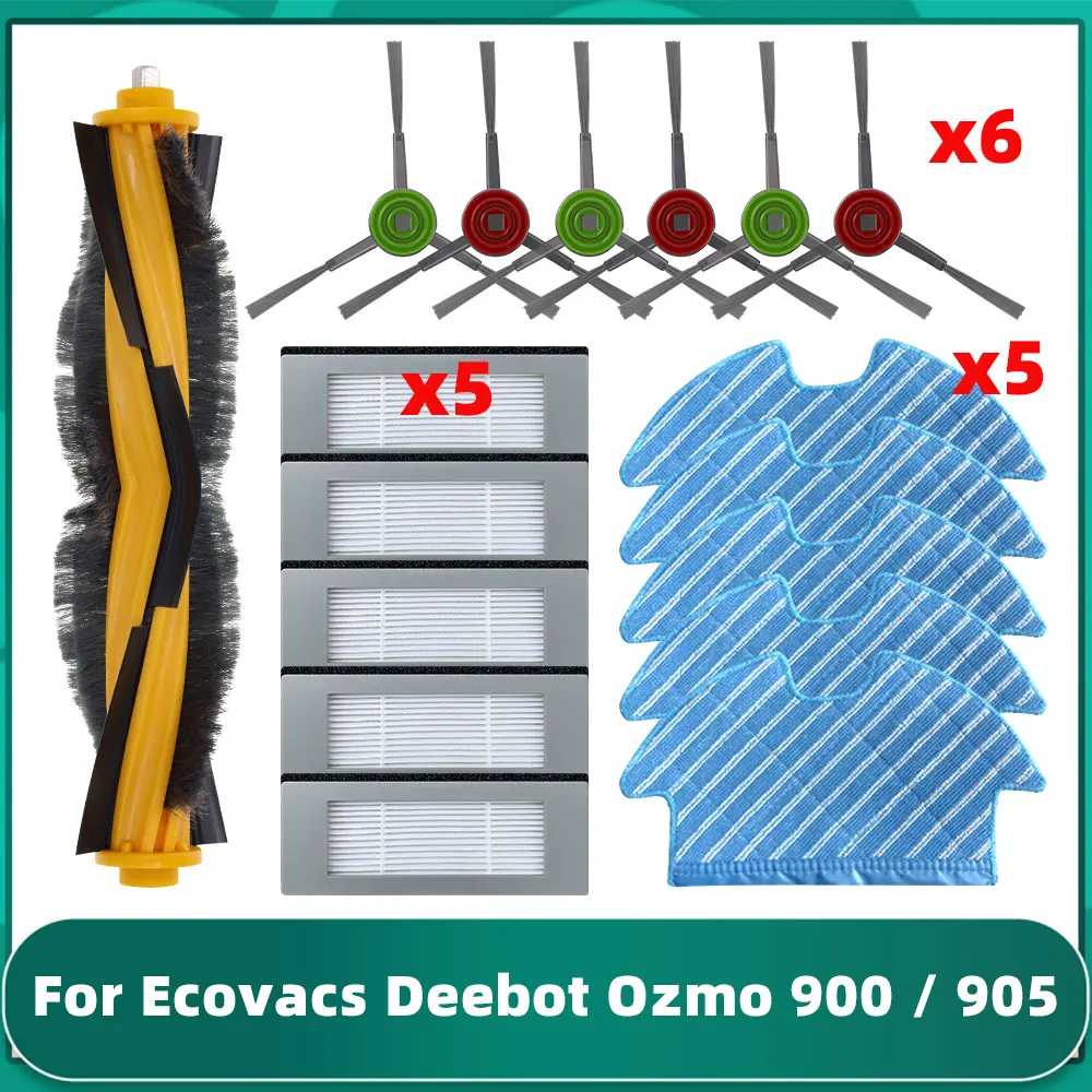 Roller Main Side Brush Hepa Filter Mop Cloth for Ecovacs Deebot OZMO 900 DN5G 905 Robotic Vacuum Cleaner Accessories Replacement