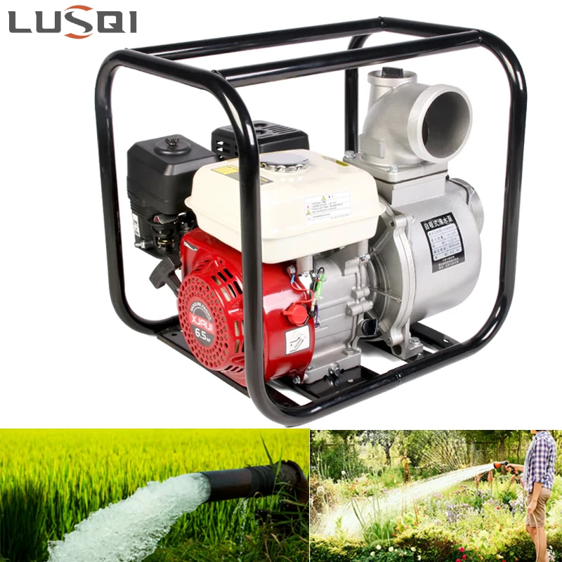 

LUSQI GX160 Pump High Pressure 4inch 4.1KW 6.5/5.5HP Gasoline Engine Water Pump Fit Garden Grass Watering Farmland Irrigation