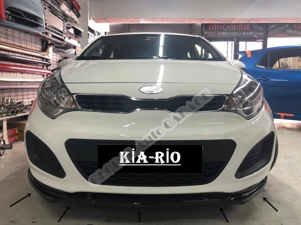 Для Kia Rio накладка на передний бампер губа 2005-2020 пианино глянцевый черный