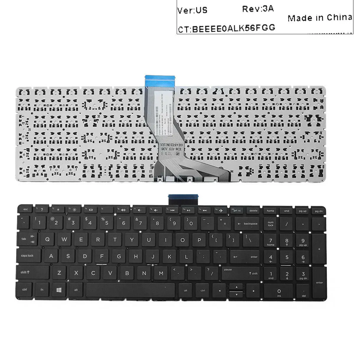 New Keyboard for HP Pavilion 15-BS BLACK (NO FRAME,NO Foil,Win8,US