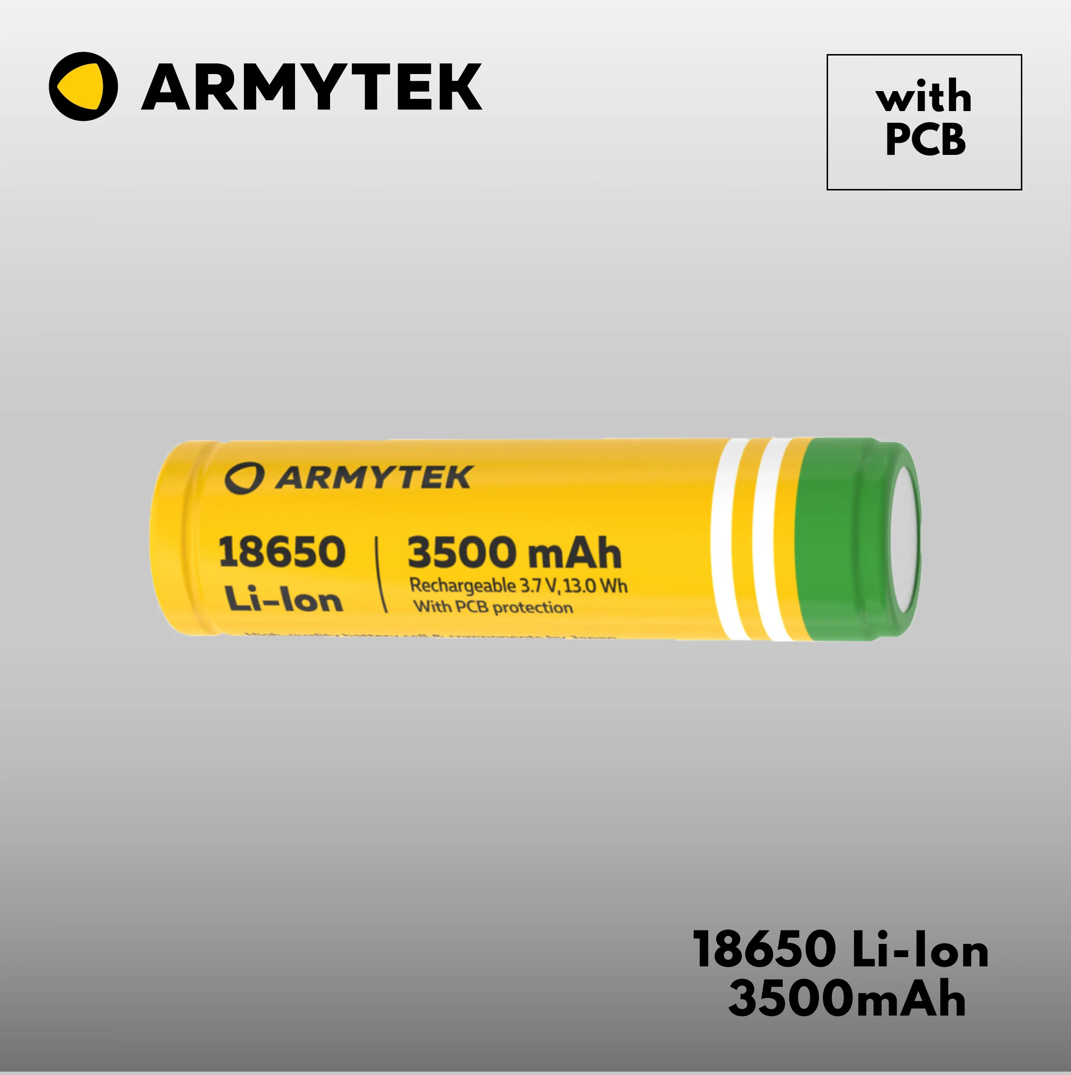 Литий-ионный аккумулятор Armytek 18650 3500 мАч перезаряжаемый защищенный только для