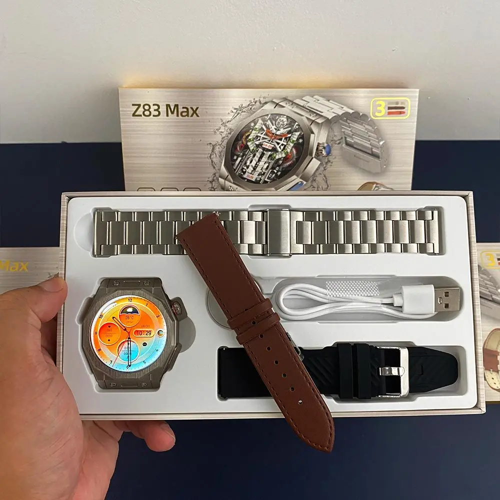 

Z83 MAX Smart Watch Men AMOLED 1.52 Inch RDFit APP Bluetooth Calls GPS Track NFC/GAME/Wooden Fish/Zanzhu/Qibla Pointer/Compass