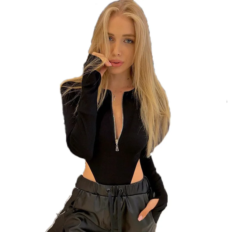 

Women Sexy Overalls Catsuit Spring Summer Rompers Women Jumpsuits Fashion Zipper Sexy Sheath Skinny Women Rompertjes Bodysuits