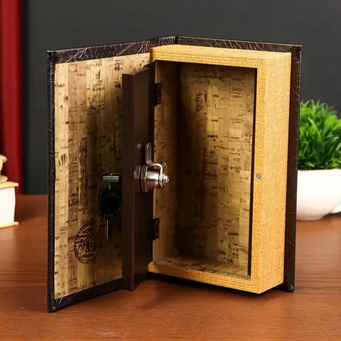 2 шт. Шкатулка книга-сейф 'Воля к власти', дерево, с замком, 21x14.5x5 см