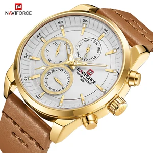 NAVIFORCE Men‘s Business Watches Waterproof Date Display Leather Strap Fashion Wrist Watches for M in Pakistan