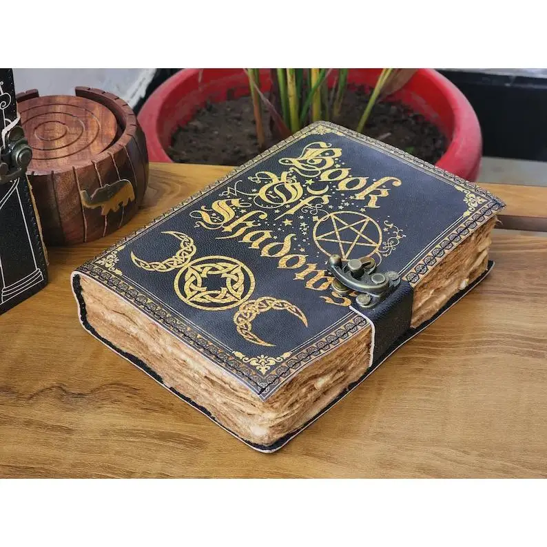 Книга Теней кожаная записная книжка Гримуар Кожаный дневник Записная магических