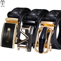 luxury black leather mens belts alloy automatic buckles button male waistband ratchet dress jeans straps adjustable s m l xl 3xl