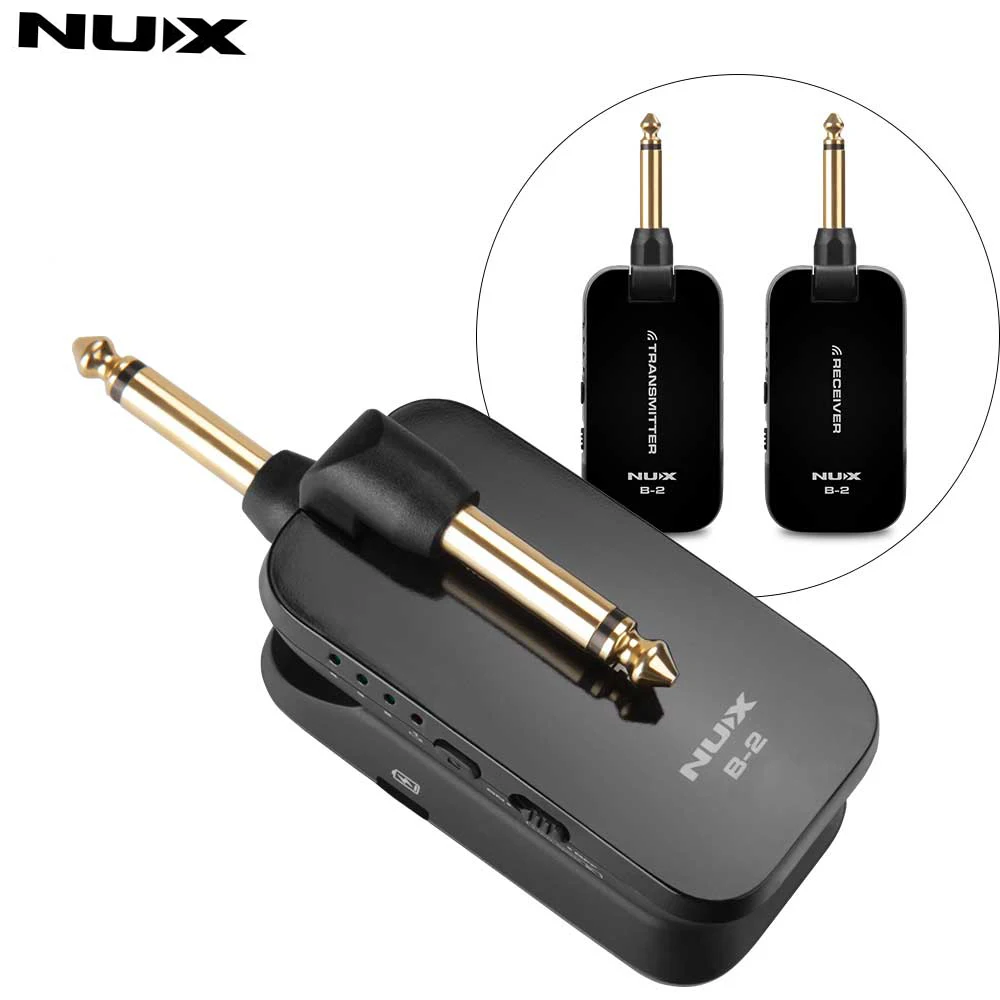 Беспроводной гитарный тюнер NUX B2 2 4 ГГц канала перезаряжаемый аудиопередатчик