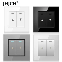 jhjch electric curtain switch lifting equipment crystal clear glass panel blackwhitegoldgraysilver reset switch