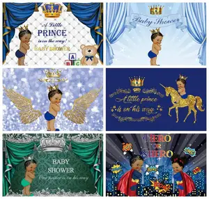 Laeacco фоны для фотосъемки в честь будущей матери фоны синяя занавеска Полосы Маленький принц новорожденный Фотофон для фотостудии