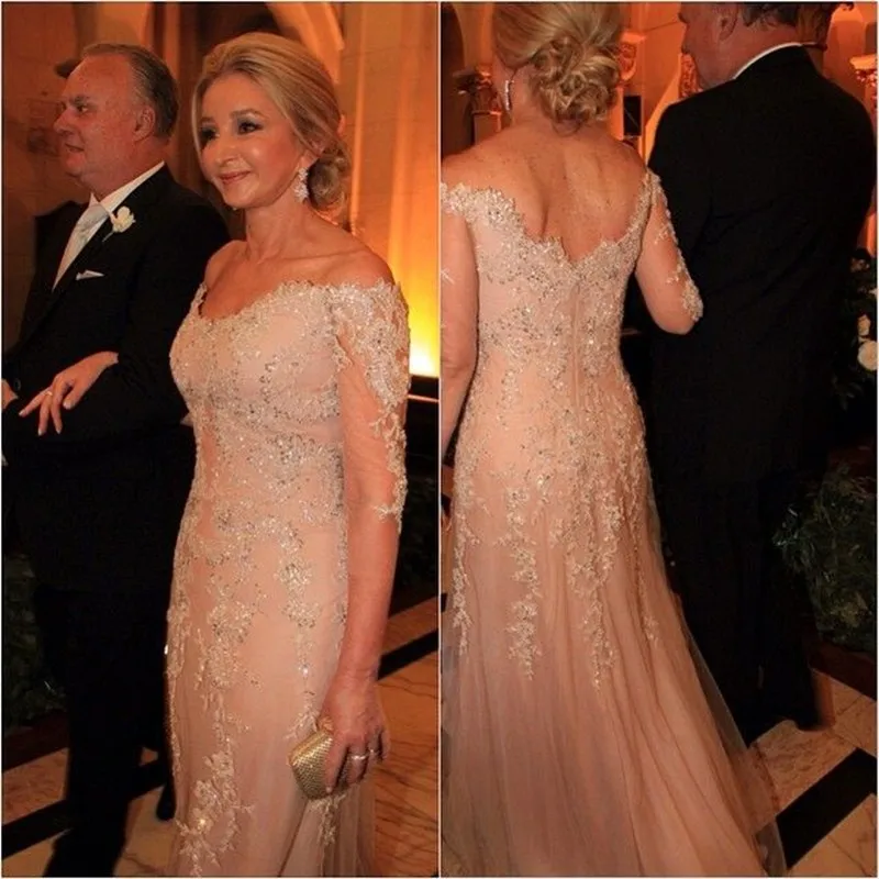 

Women Plus Size Prom Evening Gowns Long Formal sweetheart 3/4 Sleeve white Mother of Bride Dresses Vestidos Robe Wedding Party