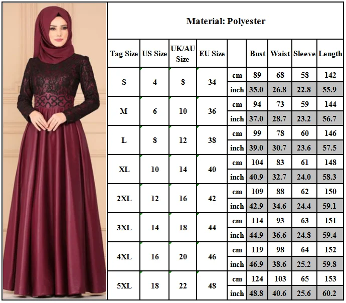 

Donsignet Muslim Dress Fashion Slim Elegant Lace Stitched Retro Long Dress Muslim National Style Long-sleeved Dress Abaya Dubai