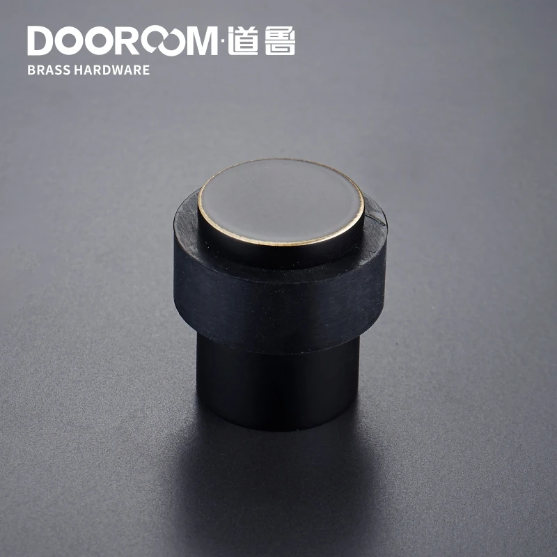 Dooroom латунь Экологичная Резина дверные остановки дверной ограничитель для ванной сверхпрочные напольные крепления бампер не Магнитный Дверной доводчик - Цвет: BCF