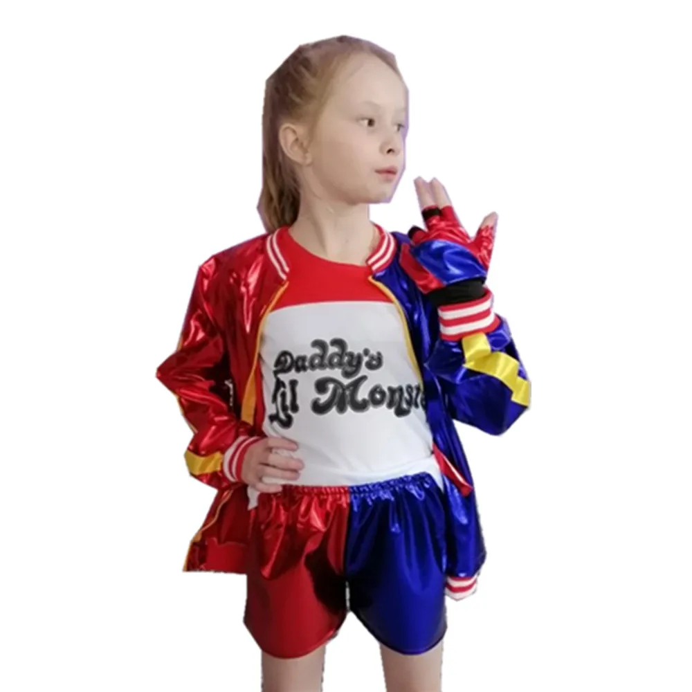 Детский костюм Харли для девочек Квинна косплевечерние карнавальный парик