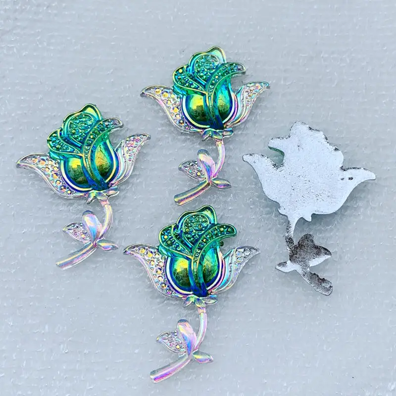 DIY 8 шт. 34*45 мм AB искусственная смола с плоским основанием кабошоны каменные