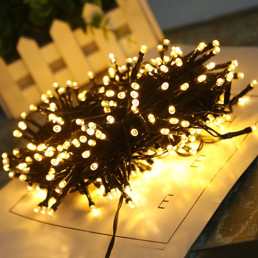 10M 80 LED Fairy String Lights Black Wire Christmas Tree Garland Light Wedding Party Waterproof Curtain | Лампы и освещение