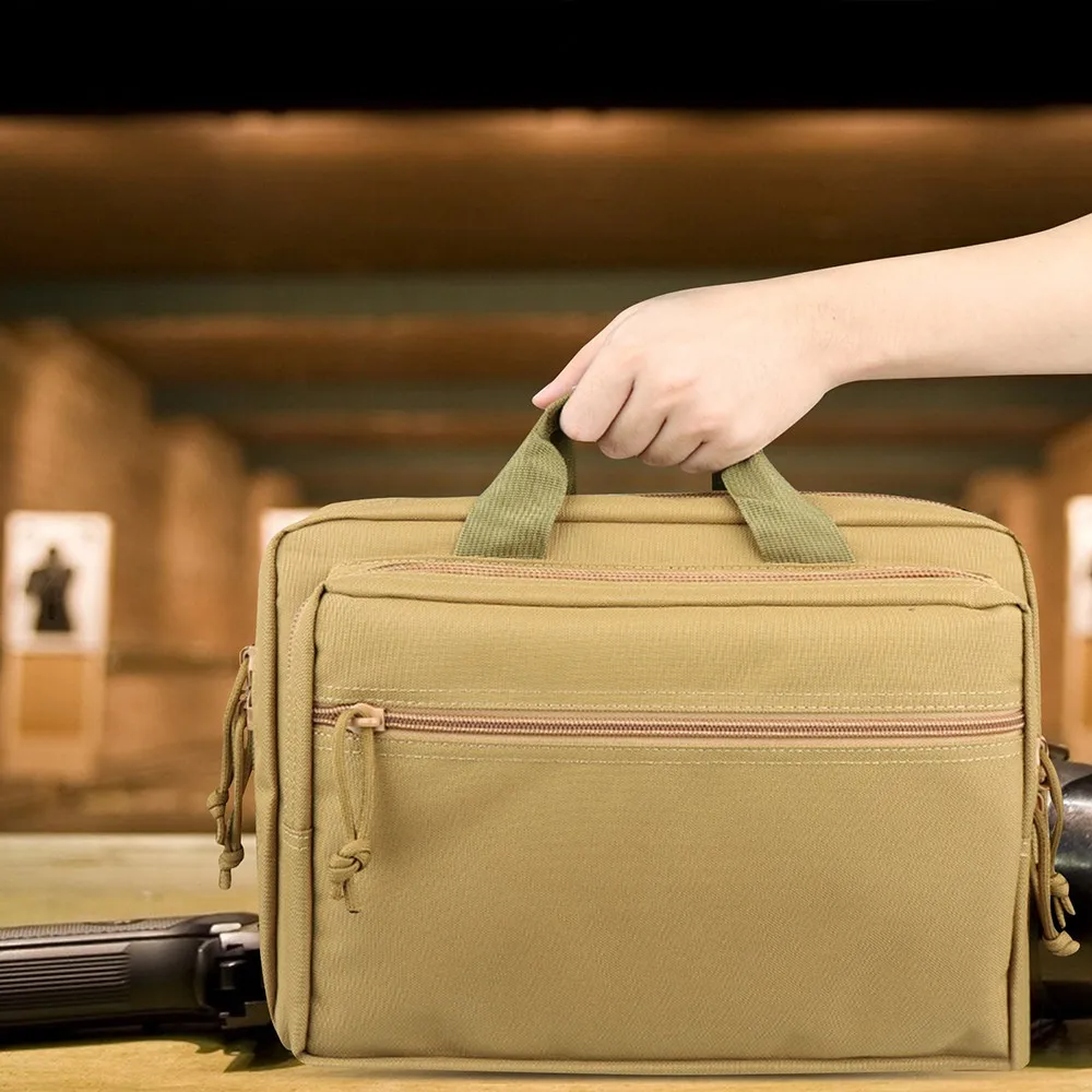 

Universal Tactical Handgun Case Bag Nylon Military Pistol Bag with Magazine Pouch Portable Outdoor Hunting Shooting Pistol Case