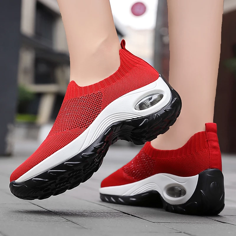 Tennis Shoes For Women 2021 Tenis Feminino Air Cushion Breathable Sneakers Slip on Outdoor Gym Sport Shoes Athletic Trainers