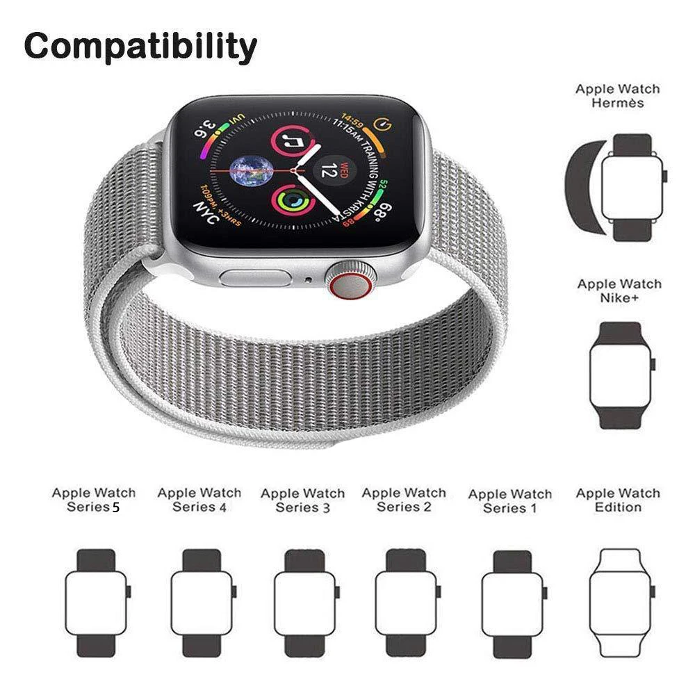 Ремешок для Apple Watch 44 мм 40 ремешок из нейлона iWatch Correa Series 5 4 3 2 Sport Loop 42 38 браслет