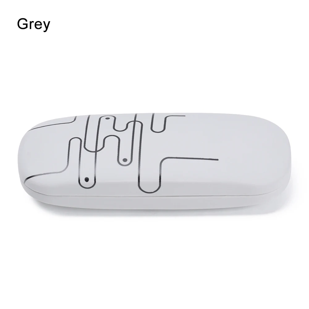 Style3-grey Модный футляр для очков с принтом, Чехол для очков для женщин и мужчин, жесткий металлический защитный футляр для очков, аксессуары для очков - Цвет: Style3-grey
