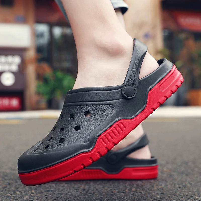 

Men Sandals Crocks Summer Hole Shoes Crok Rubber Clogs Girl PU Lovers Garden Shoes Black Crocse Beach Flat Sandals Slippers