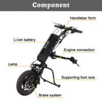 Electric Wheelchair Conversion Kit Tractor KT LCD Display 36V 8Ah Battery 350W Handcycle Electric Motor Wheel for Wheelchair
