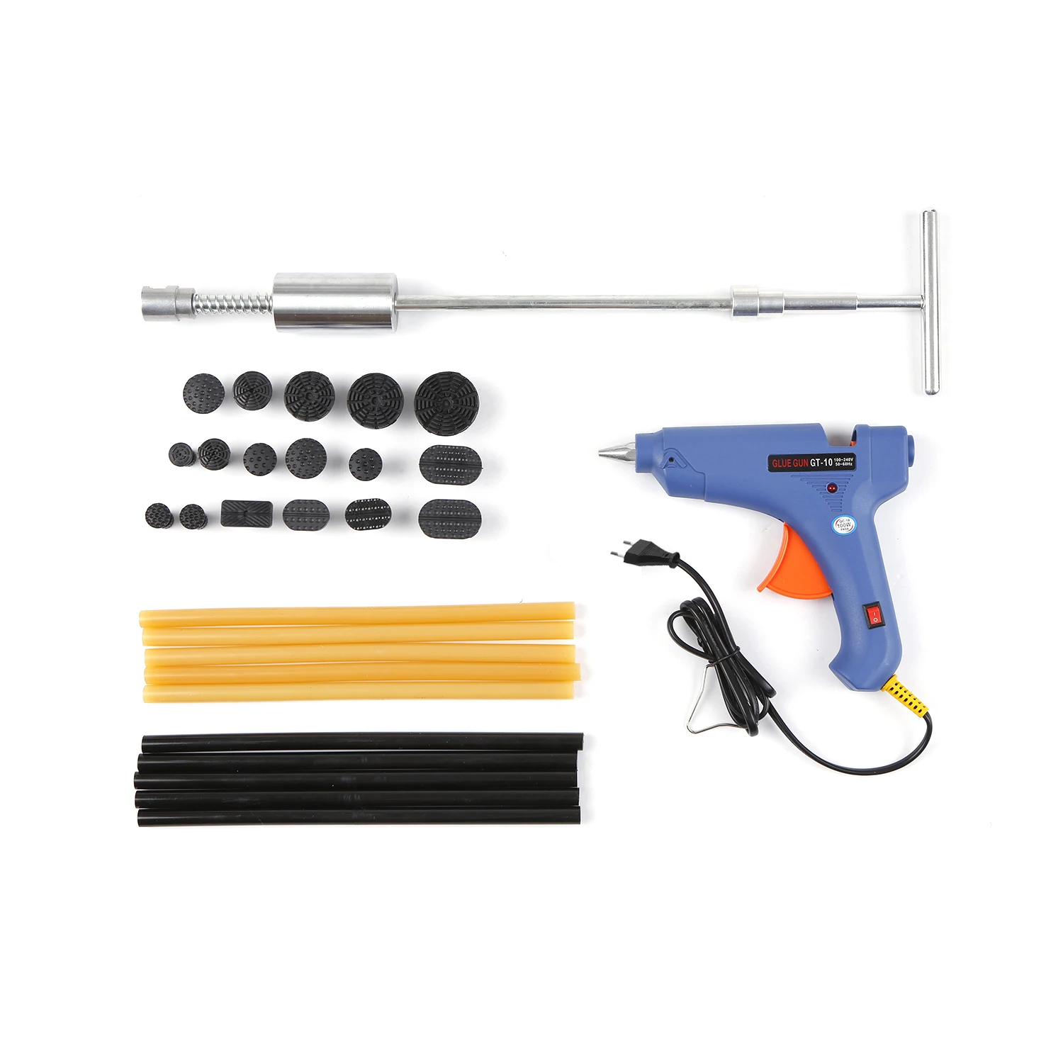 Набор для беспокрасочного удаления вмятин Т-образный вытяжной молоток с 17