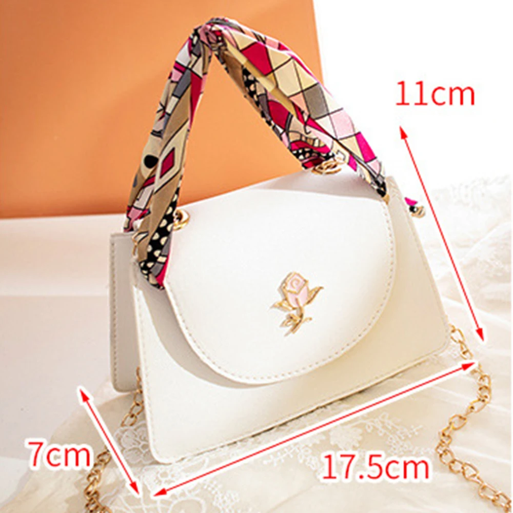 

Women's Sling Bag 2020 Fashion PU Leather Shoulder Messenger Bags With Ribbon Small Casual Chain Tote Hasp Handbag Bolso Mujer