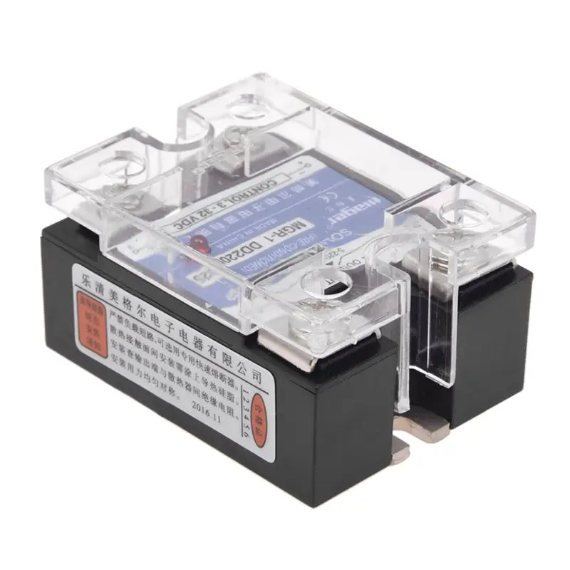 Однофазное твердотельное реле постоянного тока SSR 25A 3 32V 5 220V w прозрачная