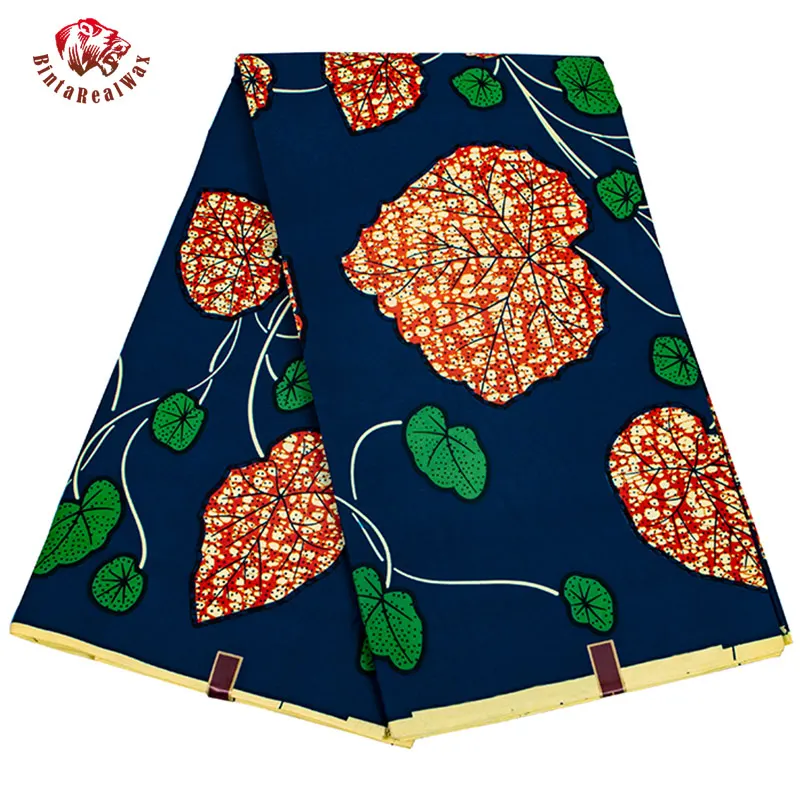 Темно синий фон Африканский Воск полиэстер ткань дешевый оптовая продажа