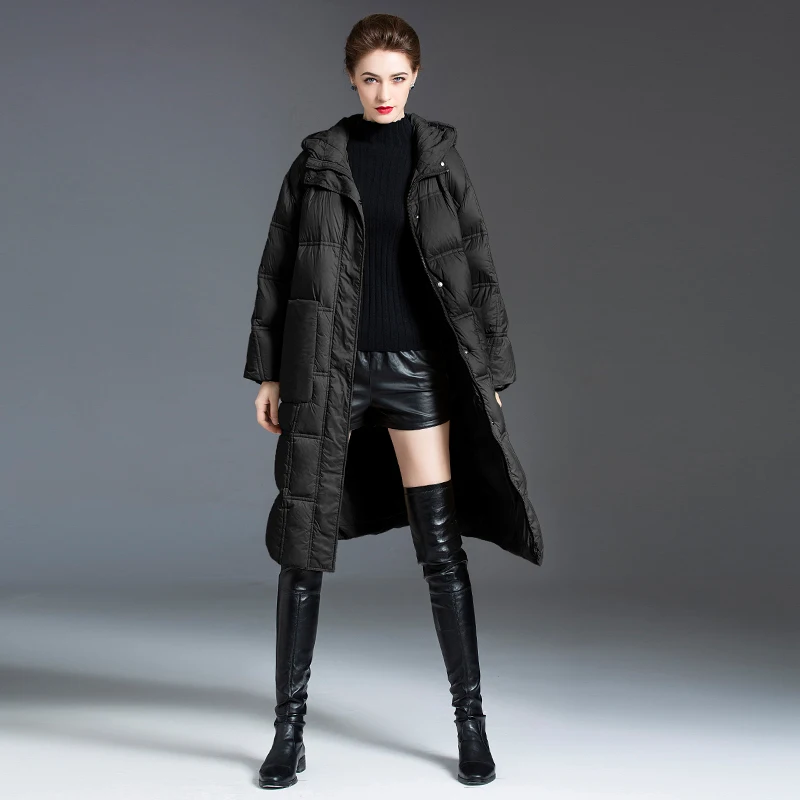 

OL commuting Straight type women down jacket collar fur winter women coat