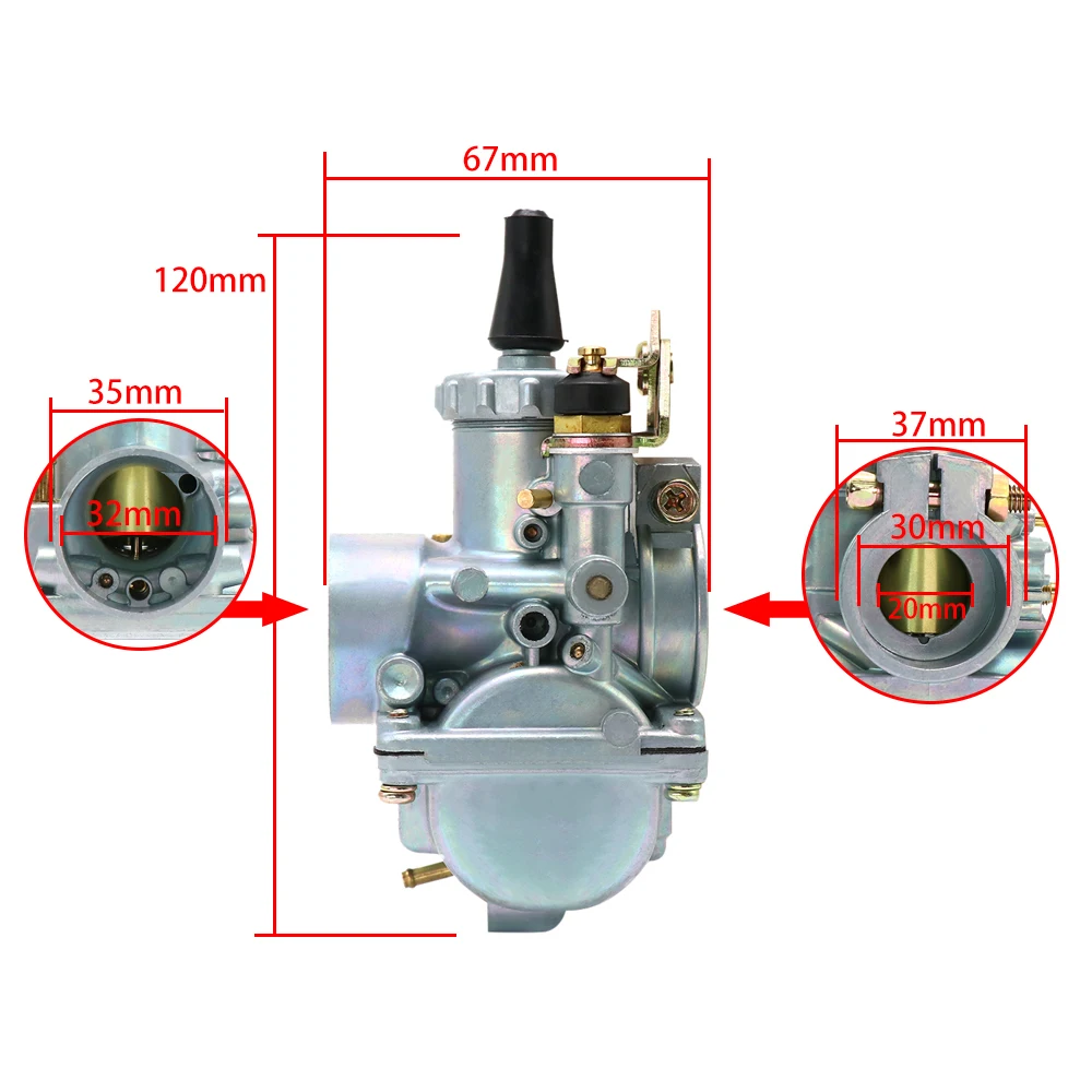 SCL MOTOS 20 мм мотоцикл Mikuni Карбюратор VM20 круглый слайд VM серии Carb для Atv Dirt Bike