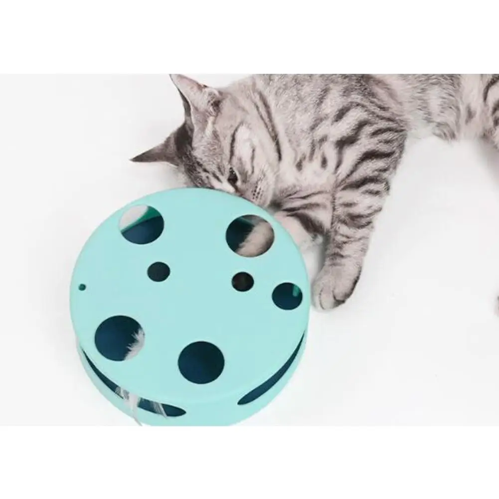 

Electric Cat Toy Smart Teasing Cat Stick Crazy Game Spinning Turntable Feather Auto Teaser Cat Catching Mouse Donut Automatic
