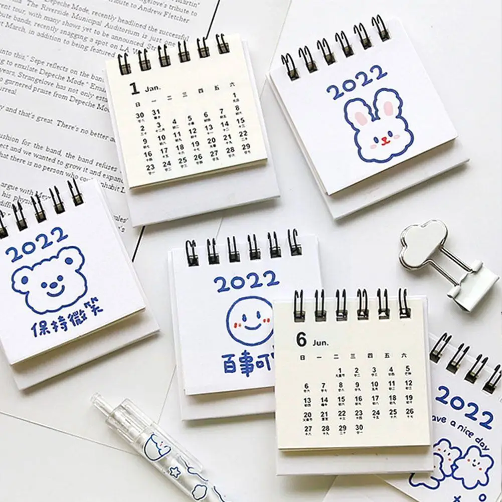 

2022 Creative Mini Portable Desk Calendar Desktop Decoration Calendar Supplies School Stationery Notepad L7E3